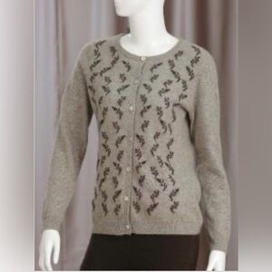 Bodio’s Mongolia Yak Down Cardigan Sweater Women’s XXL Light Brown